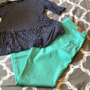 American Eagle Green Skinny Jeans
